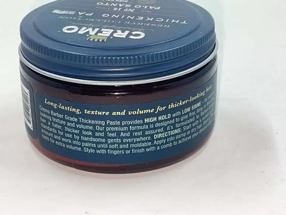 Cremo Reserve Collection Palo Santo No 18 Thickening Paste High Hold Low Shine 4